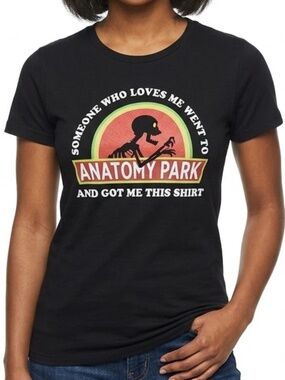 Adult Swim Graphic Tee Anatomy Park Cotton Black Women L